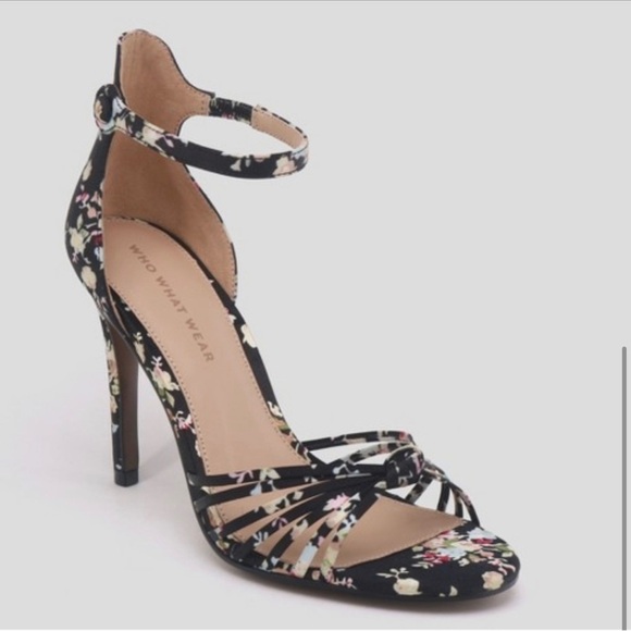 Who What Wear Floral Satin Stiletto Heels - Picture 2 of 9